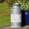 Galvanised Milk Churn Ribbed Planter | Outdoor Garden Metal Flower Pot Trough