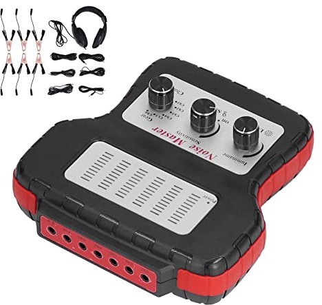 6-kanals bilelektronik-stetoskop-kit, bil-bullerstetoskop, fordonsmotordiagnostikverktyg, 100 Hz ~ 10 kHz motorchassi växellåda testare för onormalt ljud, svart