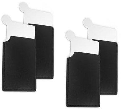 WJUAN Specchietto da Trucco in Acciaio Inossidabile – Custodia Pelle, Anticaduta – Ideale per Viaggi e Borsetta