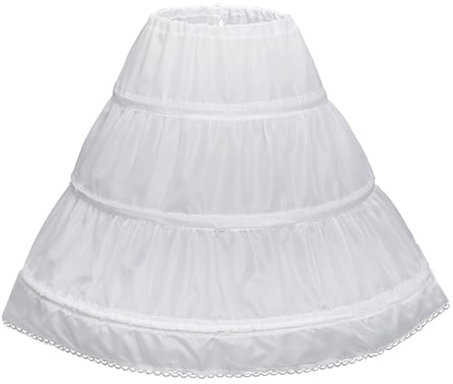 Enagua para niña con 3 aros de aro para niña, falda de crinolina blanca, a, 12-13 años