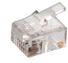 Clavija teléfono retráctil de 4 vías, ideal para conexiones telefónicas y extensiones en instalaciones eléctricas.