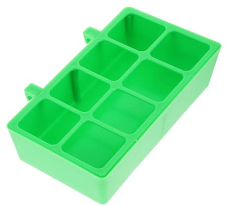 Cabilock Parrot Bird Feeder Bowl 8-Compartment Cage Food Dispenser Green Bird Feeding Tool Anti-Scatter for Indoor Cage Supplies