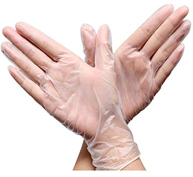 AUFIKR 100PCS Disposable Clear Vinyl Gloves, High Density Vinyl Protective Gloves for Cleaning, Food Service, Work, Powder Free, Latex Free (Small)