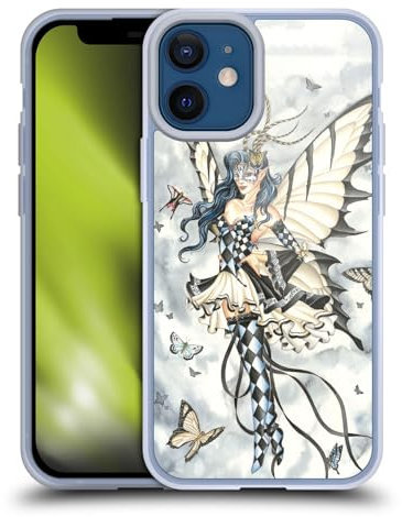 Head Case Designs Officially Licensed Nene Thomas Symphony In Black And White Fairies Gel Case [Military Grade Protection] Compatible with Apple iPhone 12 Mini and Compatible with MagSafe