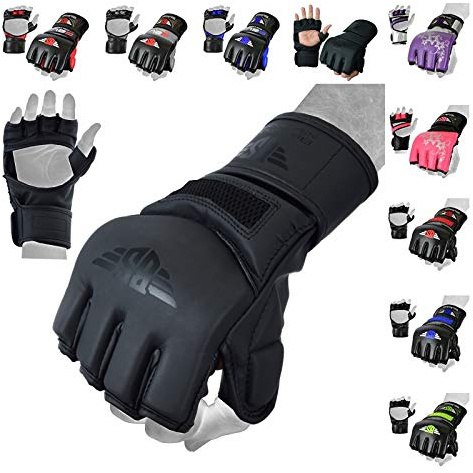 MMA Glove, Kickboxing Gloves, Sparring Gloves, Training Equipment, Fighting Glove for Mixed Martial-Arts, Adults Men & Women by BeSmart (Matte Black Mesh, Small)