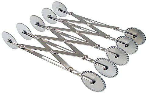 Tagliapasta Fatto Da Acciaio Inossidabile, Rotella Taglia Pizza Pasticceria A 10 Ruot, Regolabile Cake Pusher, Per Torta Di Sicurezza Taglio Della Pizza Utensile