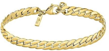 LOTUS STYLE Pulsera Hombre Acero Inoxidable 316L Brazalete de Diseño Sofisticado, Confortable y Resistente al Agua - Pulseras Hombre - Dorada Hombre 205.00 mm LS2210-2/2 - Ideal para Regalo