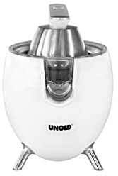 Unold 78130 Zitruspresse Power Juicy White - für große und kleine Zitrusfrüchte, 1100W Motor für perfekte Saft-Ausbeute, mit Saftstopp-Auslauf, komplett zerlegbar und spülmaschinengeeignet (Weiß)