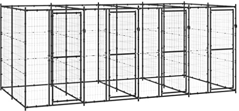 vidaXL Hundgård för utomhusbruk stål 9,68 m², hundhus, hundburar, inhägnad, hundbur, hundstaket, inhägnader, hundstaket, hundgård, hundgårdar