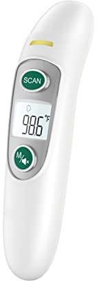 Marsden dual mode forehead & ear thermometer with multi-functions for room, liquid & surface temperature