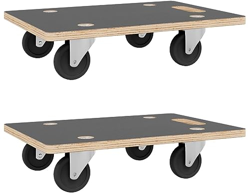 vidaXL Rollbretter 2 STK., Transportroller mit Anti Rutsch Oberfläche, Transporthilfe für Umzug Möbel Transport, Möbelroller Rollwagen, Rechteckig