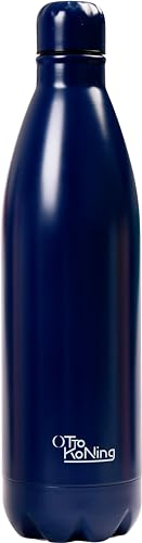 Borraccia Termica in acciaio inox da 1L - Otto Koning - Bottiglia termica isolata. Mantiene le bevande fredde per 24 ore e quelle calde per 12 ore. Bottiglia thermos a prova di perdite, senza BPA