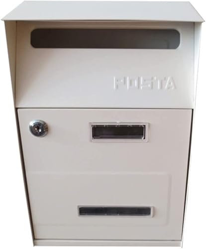 Cassette postali a muro Cassette postali a doppia porta con serratura Cassetta postale in ferro con serratura a combinazione Cassetta postale per cassetta delle lettere familiare (tasto bianco) (tast