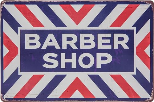 30 x 20 cm Targa in metallo retrò – Barber Shop Vintage – Targa decorativa per barbiere, barbiere, coiffeuer, parrucchiere e casa