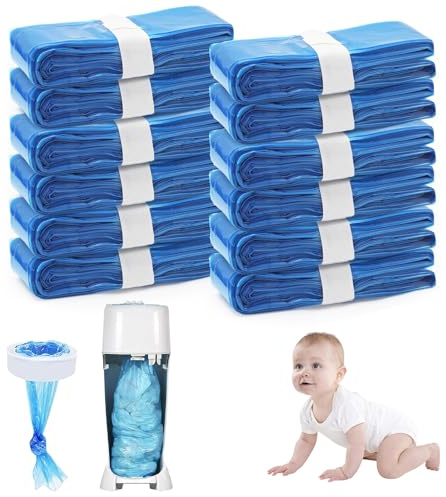 12 Pack 6.5m Nappy Bin Refill Bags，6.5m Diaper Bin Pail Disposal Bags，Nappy Bin Liners - Compatible with Tommee Tippee Twist and Click & Other Major Diaper Pails – Hold 300-360 Nappies