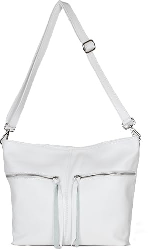 AMBRA Moda GLX36 - Borsa a tracolla da donna in vera pelle con cerniera