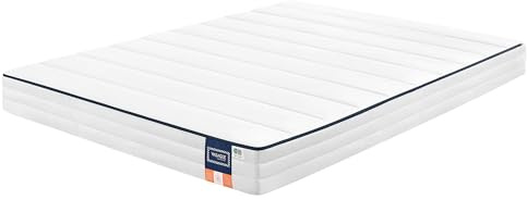 VASAGLE madrass, 140 x 200 cm, dubbel madrass av gel-minnesskum, medelfast, H3, 7-zonsstöd, andas, avtagbart, maskintvättbart överdrag, 16 cm tjock, vit RMZ114W101
