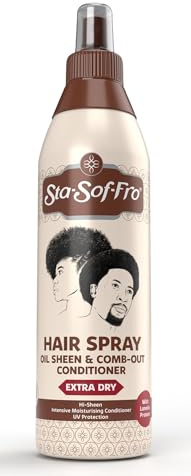 SoftSheen-Carson Sta-Sof-Fro Hair & Scalp Spray Comb Out Conditioner with Lanolin, Extra Dry, 8 fl oz, Brown