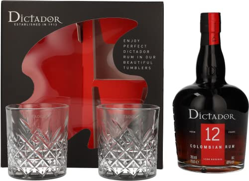 Dictador 12 Ans Ultra Premium Reserve Rhum avec 2 Verres Coffret 700 ml