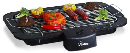 ARDES Barbacoa Eléctrica sin humo 2200 W Parrilla Eléctrica Portátil de Balcón Barbacoa da Interior o Exterior Color Negro Modelo AR1B01