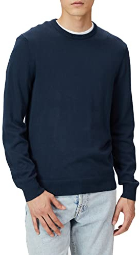 Amazon Essentials Maglione girocollo da uomo (disponibile in grande e alto), blu navy, XS