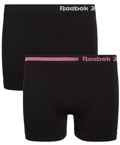Reebok Girls Bike Shorts - 2 Pack Stretch Performance Dance Cartwheel Shorts for Girls - Seamless Underwear Shorties (6-16), Size 8-10, Black