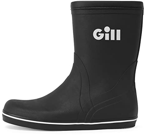 Gill Short Cruising Boot - Non-Slip 100% Rubber - Sailing Boating Yachting Black Size 7.5