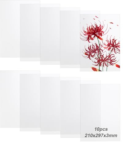 10 Pièces Plaque Plexiglas 210 x 297 x 3 mm Plaque De Plexiglass A4 Plaque Plexiglas Transparent Plexiglass 3mm Plexiglass Plaque Transparent, Plaque Plexiglass Pour Cadre Photo, Présentoir De Table