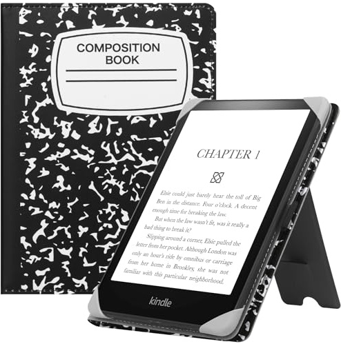 HGWALP Funda Universal para 6 Kindle Paperwhite eReaders, Funda Folio Soporte con Correa Compatible con Kindle 2024/Kindle Paperwhite/Kobo/Tolino/Pocketbook/Sony 6 Pulgadas eReader-Composition Book