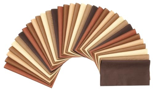 PATIKIL Paquetes de Tela de Algodón, 35 Piezas de 4 X 4 Pulgadas Cuadrados de Tela de Color Sólido Precortados para Coser Patchwork Quilting Manualidades, Marrón