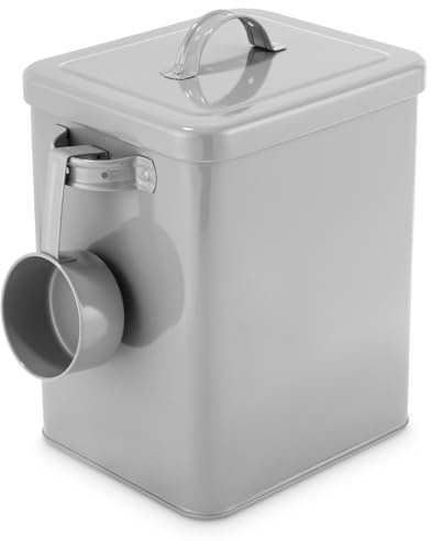 Azyvum Caja de almacenamiento de detergente, 6,5 L, metal en polvo, caja de almacenamiento para comida para perros, comida para gatos, granos de café
