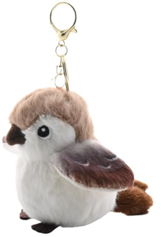 Bird Plush Keychain, Soft Sparrow Keychain Pendant - Lightweight & Durable | Cute Bag Charm, Stuffed Bird Toys For Kids, Adults Tote Bags, School Bag, Backpack, Messenger Bags 9x8x7cm