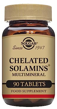 Solgar Chelated Solamins Multimineral Tablets - Pack of 90 - Calcium, Iron, Magnesium and Zinc - with Enzymes That Support Life Sustaining Functions - Vegan, Kosher and Gluten-Free