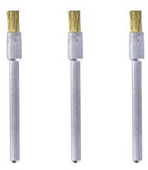 Dremel 537 Brass Brush Accessory Set, 2 Brushes (3.2 mm) for Cleaning Soft Metals Like Gold, Bronze or Copper
