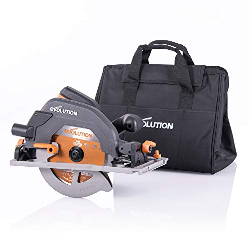 Evolution Power Tools - Sierra circular multimaterial R185CCSX+ con guía compatible (paquete plus con bolsa de transporte), 185 mm, 230 V