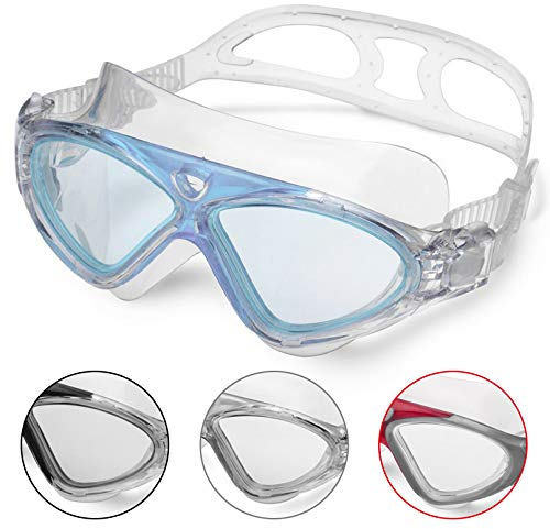 Lunettes de Natation,Lunettes de Piscine Adultes Enfants Transparents Antibuée Etanches Protection UV Réglables Vision 180 Degrés - Idéales pour Hommes Femmes Garçons Lilles