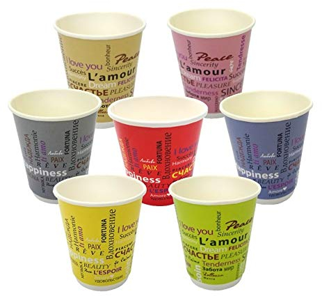Pack & Cup Bio Kaffeebecher - Pappbecher Fiesta - Coffee to go Einwegbecher - Thermobecher - für Heißgetränke und kalte Getränke – Partybecher - Umweltfreundliche Trinkbecher - 250 ml 25 Stück