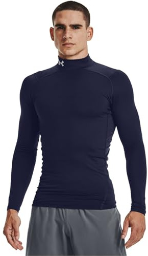 Under Armour Men's UA CG Armour Comp Mock, Men's Base Layer with a Polo Neck, Thermal Long Sleeve Top for Winter Running and Skiing with Anti-Odour Technology