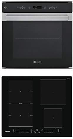 Bauknecht BAKO CONNECTIVITY Backofen-Kochfeld Kombination/Induktionskochfeld (60cm)/ Heißluft/HomeNet App/DiamondClean – hydrolytische Reinigungsfunktion/My Menu/Backauszug auf 3 Ebenen