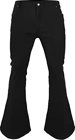 Men's Vintage Bell Bottom Pants 70s,Disco Flared Pants Fit 70s,Outfits for Men,Mens Bell Bottom Jeans Black