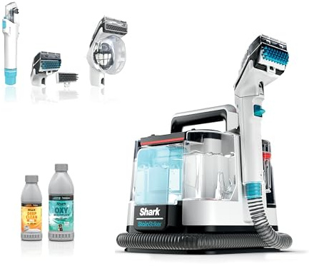 Shark StainStriker Portable Carpet, Upholstery & Area Rug Cleaner with Pet Mess Extractor, Stain & Odor Remover, Perfect for Car Interiors, White, PX201