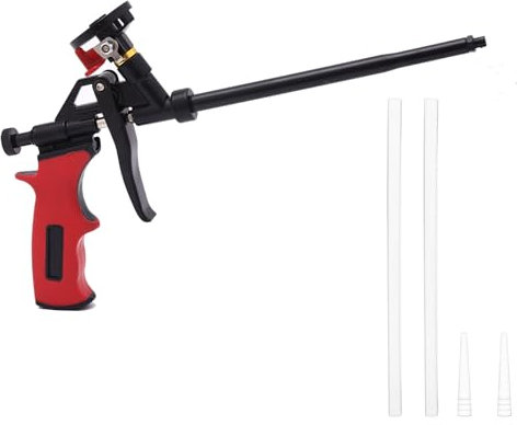 Vixzoid Schaumpistole PTFE mit Schalter No-Clean No-Reiniger PU Schaumpistole Bauschaumpistole mit Ergonomischer Griff Geeignet zum Abdichten, Füllen, Abdichten, für den Heim und im Büro