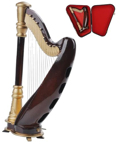 Arpa in miniatura, arpa in miniatura, Ornamento desktop per piccoli strumenti, Dispositivo per la casa da 5,5 pollici Ornamento per gli amanti della musica, figura di decorazione da tavola