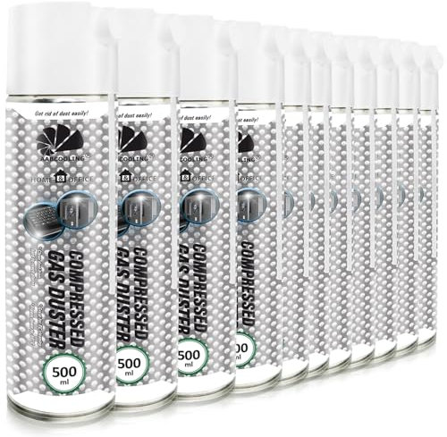 AABCOOLING Home&Office 11x 500ml Tryckluftsspray – Datorrengöring, Tangentbord, Bärbar Dator, Konsol, Radiator, Kylsystem, Sprayburk, Dammblåsare, Elektronikutrustning, K1