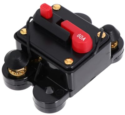 Sosoport Soporte Fusible Automático para Coche y Barco con Disyuntor Reiniciable Protección contra Sobrecorriente y Botón Pulsador para Sistemas de Audio y Motor Eléctrico