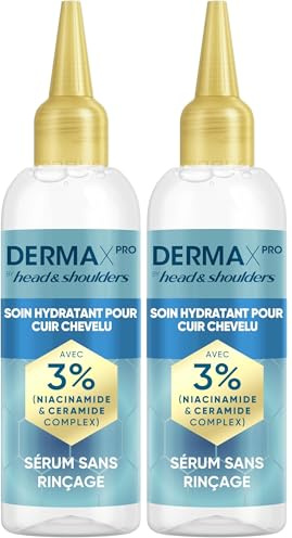 DermaXPro by Head & Shoulders Soin Hydratant pour Cuir Chevelu 145ml avec Niacinamide et Complexe de Céramides, Cuir Chevelu Sec et Tiraillé, Sérum sans Rinçage avec Sensation de Légèreté (Lot de 2)