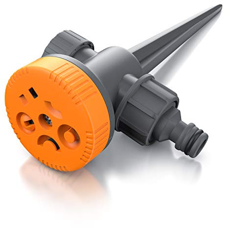 Brandson - Rasensprenger 5 Fach - 3/4 Zoll Rasensprinkler - Flächenregner Garten Sprinkler - für Verschiedene Flächenarten wie Kreis Halbkreis Viertelkreis Fächer beidseitig Strahl