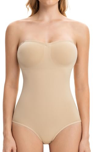 ONEW Shapewear Body para mujer, sin tirantes, con tirantes delgados extraíbles