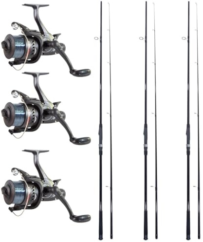 3X Catchmax Carper + 3X Catchmax 5000FR (cañas para Carpa + Carretes De Carrera Libre) - Combo Carpfishing