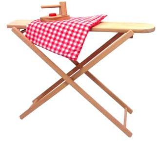 Holz-Wenzel 350416 - Bügeleisen Julchen aus Holz, Kinder Spielbügeleisen, Rollenspiel Zubehör für Bügelbrett Julchen, Naturbelassen, ab 18 Monaten